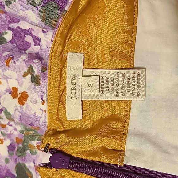 J Crew Purple Floral Skirt Size 2 - Picture 6 of 6